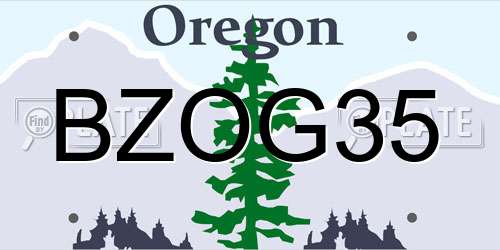 BZOG35 Oregon License Plate