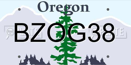 BZOG38 Oregon License Plate