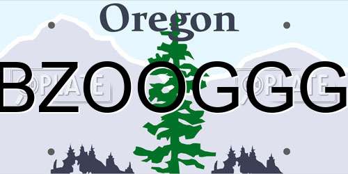 BZOOGGG Oregon License Plate