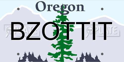 BZOTTIT Oregon License Plate