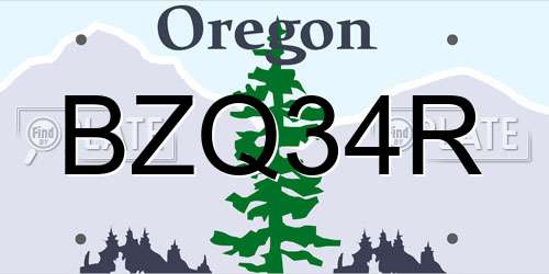 BZQ34R Oregon License Plate