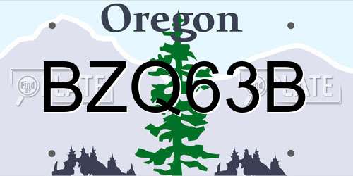 BZQ63B Oregon License Plate