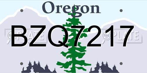 BZQ7217 Oregon License Plate
