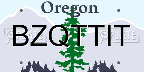 BZQTTIT Oregon License Plate