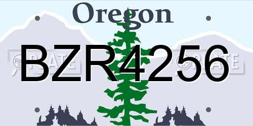 BZR4256 Oregon License Plate