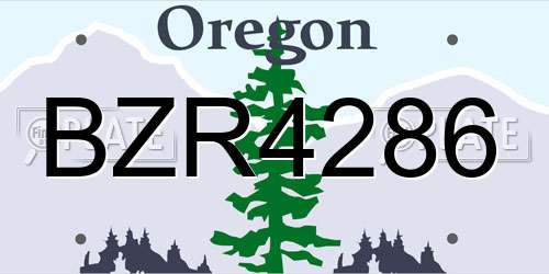 BZR4286 Oregon License Plate