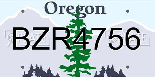 BZR4756 Oregon License Plate