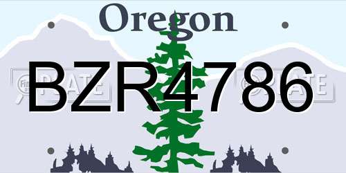 BZR4786 Oregon License Plate