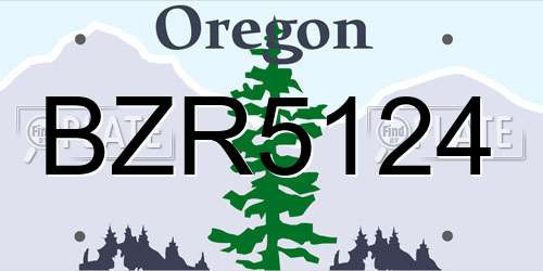BZR5124 Oregon License Plate