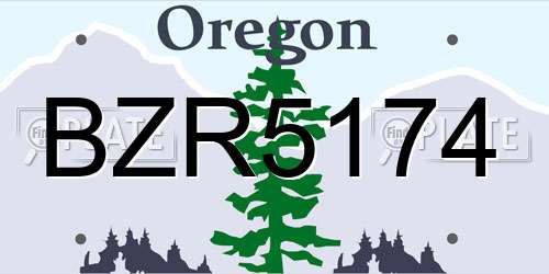 BZR5174 Oregon License Plate