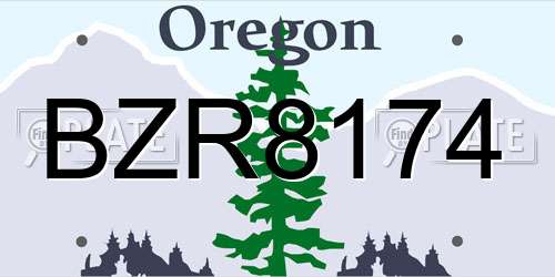 BZR8174 Oregon License Plate