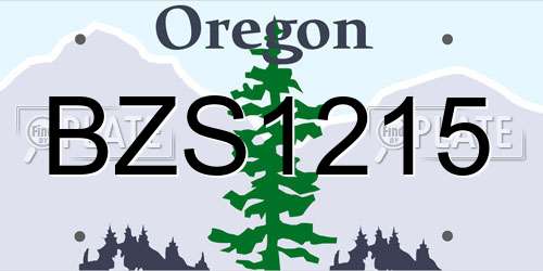 BZS1215 Oregon License Plate