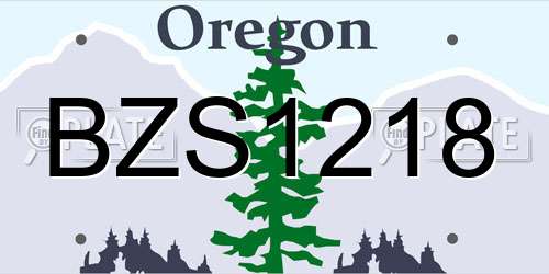 BZS1218 Oregon License Plate