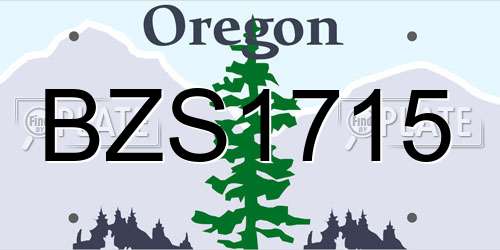 BZS1715 Oregon License Plate