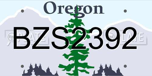 BZS2392 Oregon License Plate