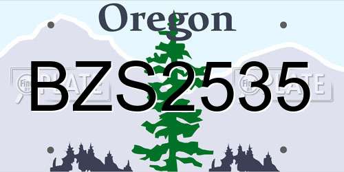 BZS2535 Oregon License Plate