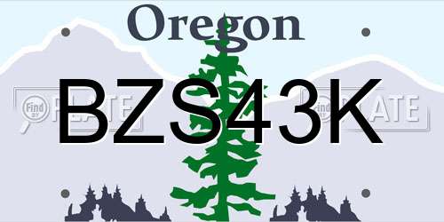 BZS43K Oregon License Plate