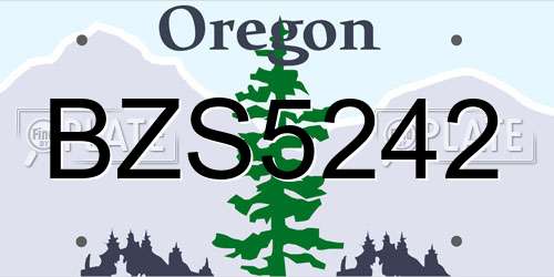 BZS5242 Oregon License Plate