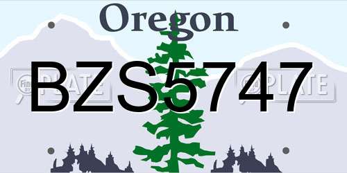 BZS5747 Oregon License Plate