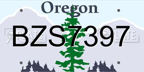 BZS7397 Oregon License Plate