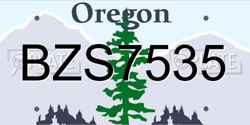 BZS7535 Oregon License Plate