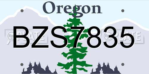 BZS7835 Oregon License Plate