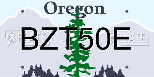 BZT50E Oregon License Plate