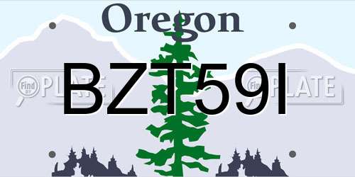 BZT59I Oregon License Plate