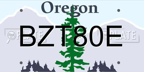 BZT80E Oregon License Plate