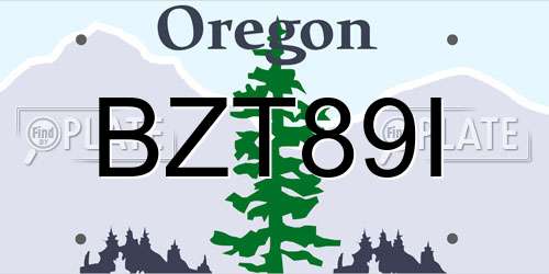 BZT89I Oregon License Plate
