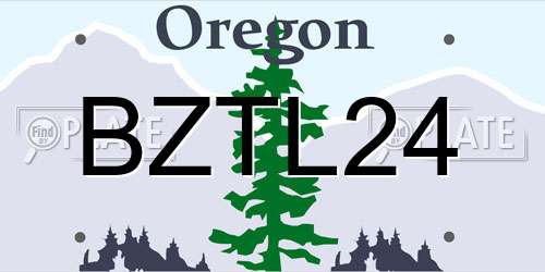 BZTL24 Oregon License Plate