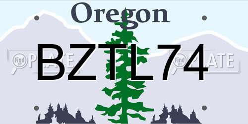 BZTL74 Oregon License Plate