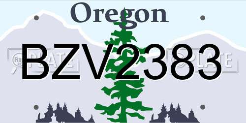 BZV2383 Oregon License Plate