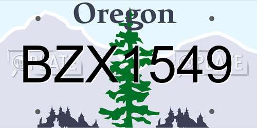 BZX1549 Oregon License Plate