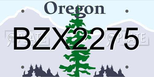BZX2275 Oregon License Plate
