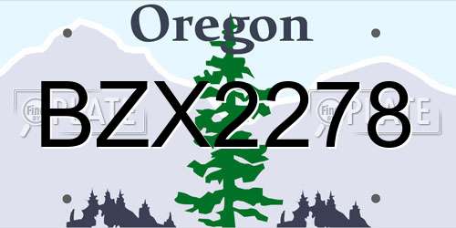 BZX2278 Oregon License Plate