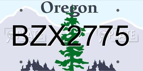 BZX2775 Oregon License Plate