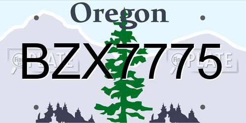 BZX7775 Oregon License Plate