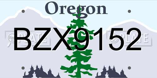 BZX9152 Oregon License Plate