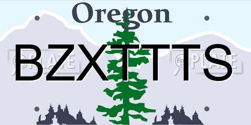 BZXTTTS Oregon License Plate