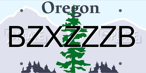 BZXZZZB Oregon License Plate