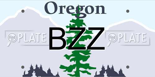 BZZ Oregon License Plate