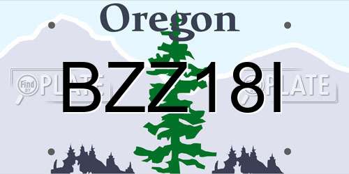 BZZ18I Oregon License Plate