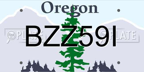 BZZ59I Oregon License Plate