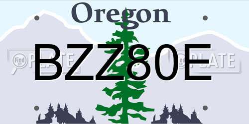 BZZ80E Oregon License Plate