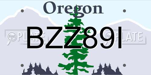 BZZ89I Oregon License Plate
