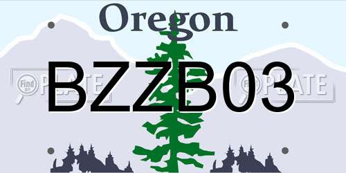 BZZB03 Oregon License Plate