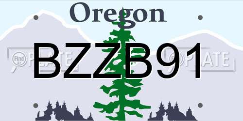 BZZB91 Oregon License Plate
