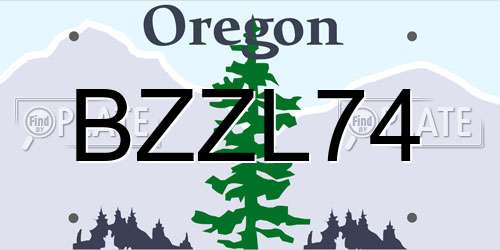 BZZL74 Oregon License Plate