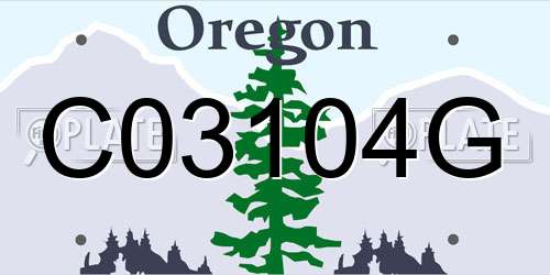 C03104G Oregon License Plate